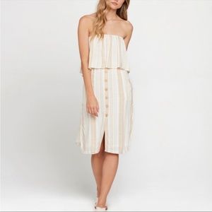 L*SPACE Daydreamer Midi Striped Cotton Dress
